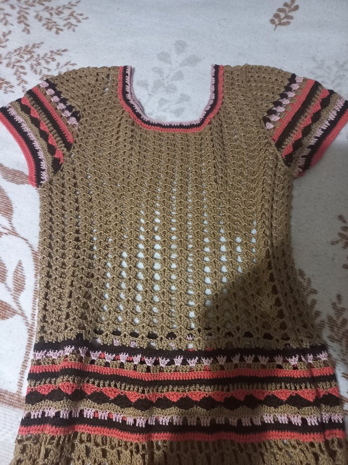 Kadın Bohem Örgü Uzun Elbise - Görsel 2