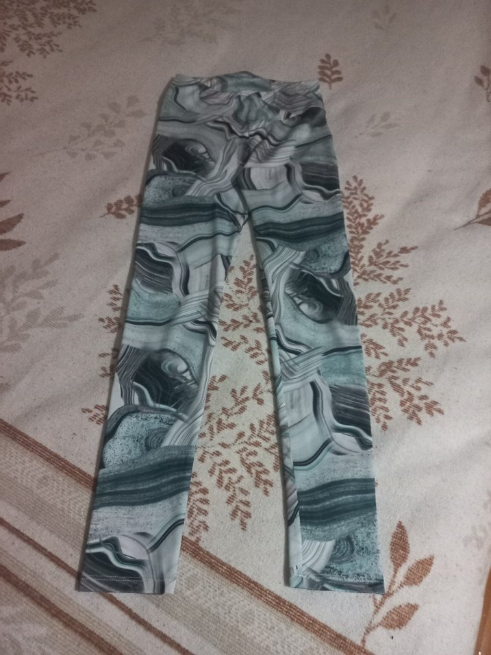 Gri Batik Desenli Uzun Kadın Tayt - Görsel 2