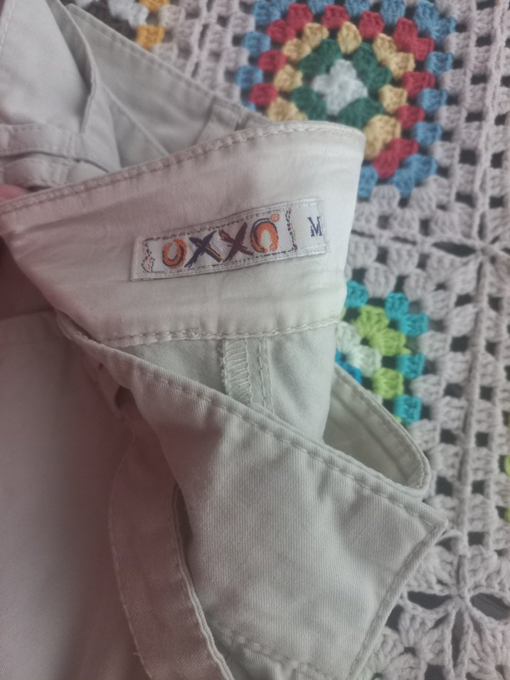 bej Kadın Pamuklu Kemerli Pantolon - Görsel 2