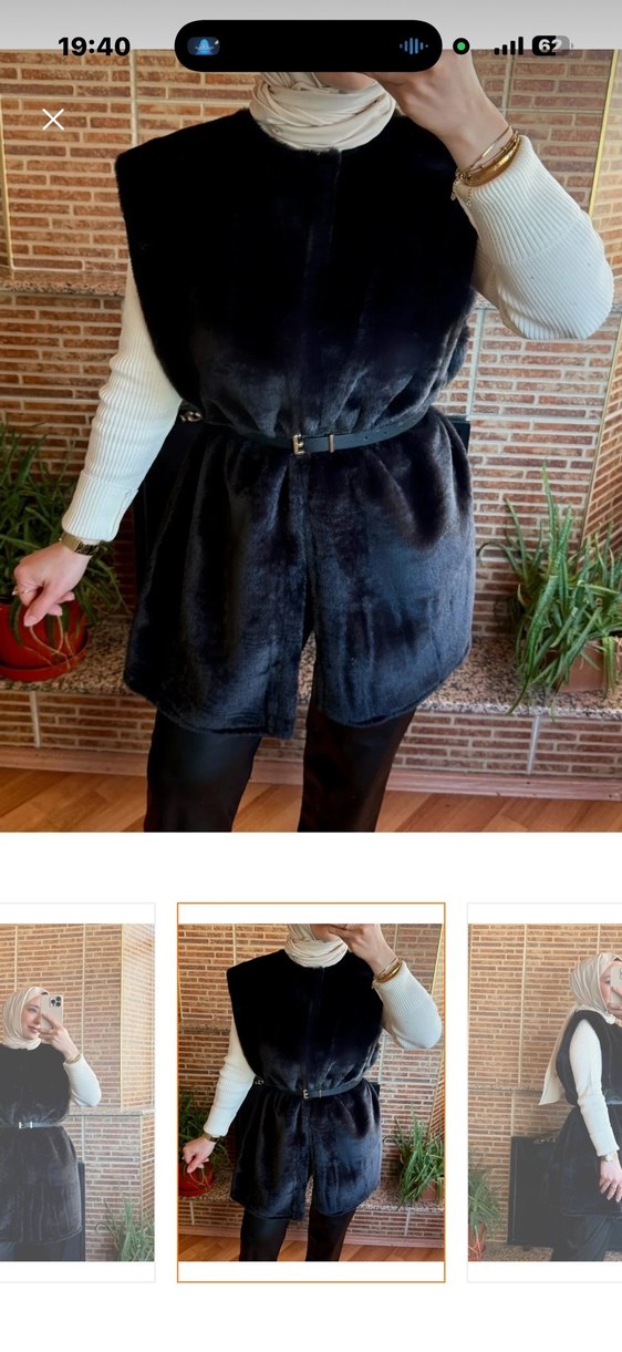 Siyah  Klasik Kolsuz Kadın Yelek - Görsel 2