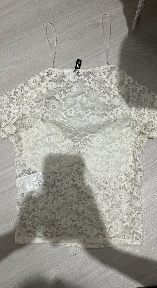 Dantel Detaylı Beyaz Mini Büstiyer - Görsel 5