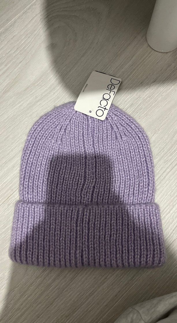 Kadın Mor Örgü Bere - Görsel 2