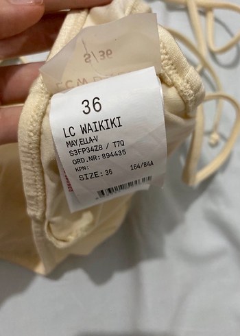 Bej İnce Askılı Kadın Bikini Üstü - Görsel 2