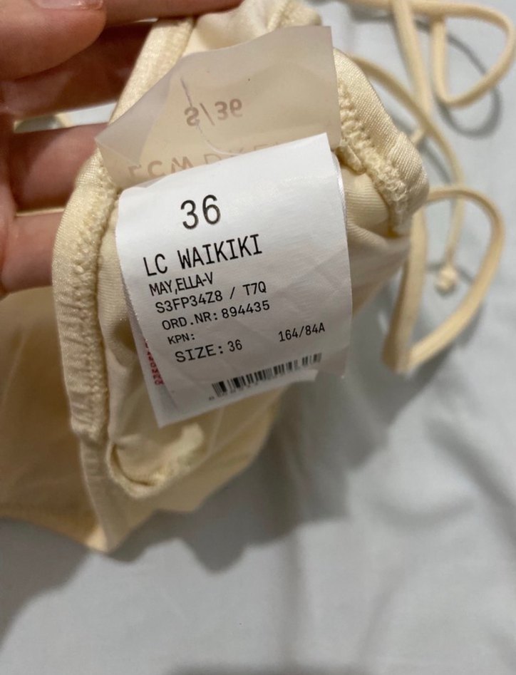 Bej İnce Askılı Kadın Bikini Üstü - Görsel 2