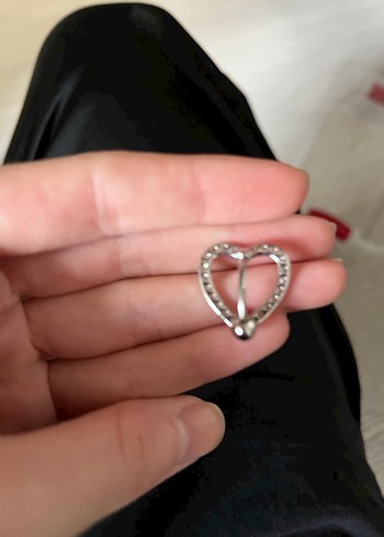 Parlak Gri Kalp Tokalı belly piercing - Görsel 2