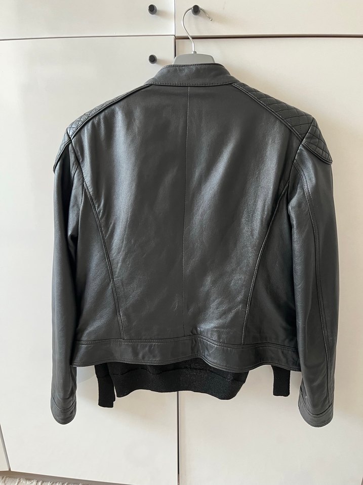 Siyah Deri Biker Ceket - Görsel 2