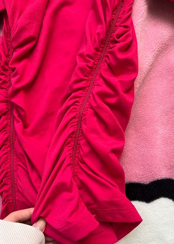 Pembe Drapeli Uzun Hamile Spor Üstü - Görsel 4