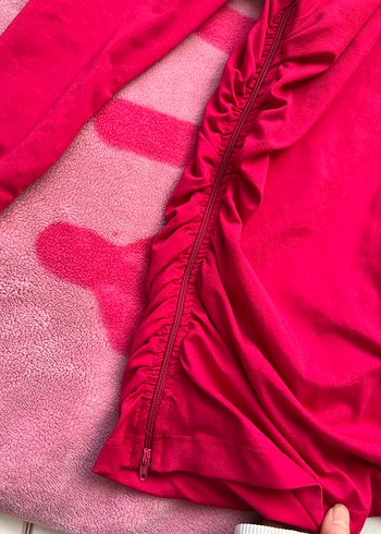 Pembe Drapeli Uzun Hamile Spor Üstü - Görsel 2