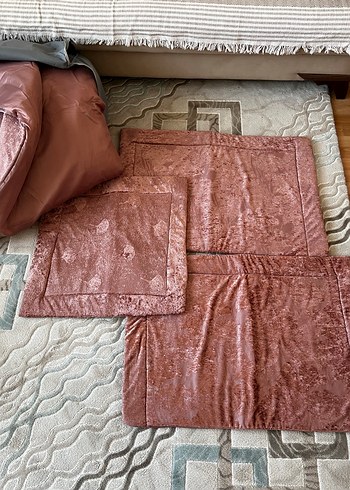 Pembe saten uyku seti Yatak Örtüsü - Görsel 2