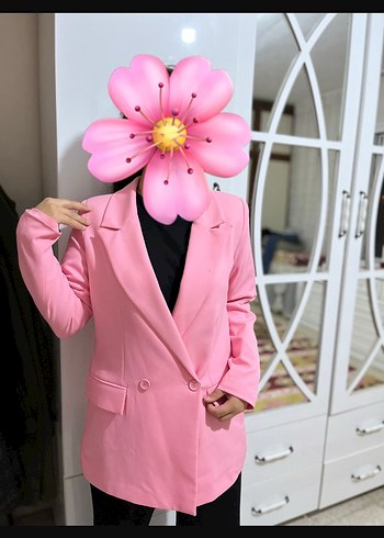 Trendyol & Milla Pembe Düğmeli Kadın Midi Blazer Ceket