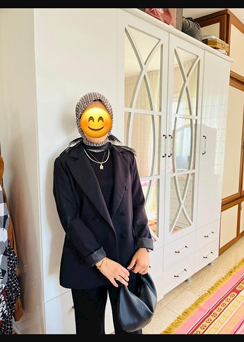 Siyah Kadın Midi Blazer