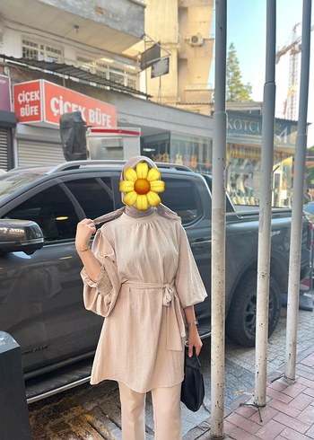 Camel Renkli Katlı Kadın Tunik