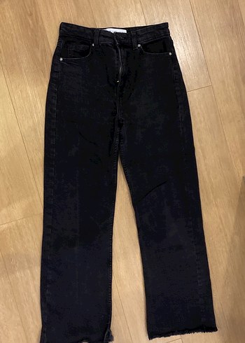 Düz Kesim Siyah Kadın Denim Pantolon