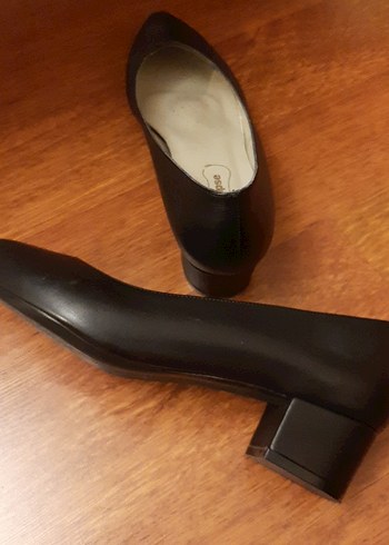 Ayakkabı dünyası Siyah Klasik deri Kadın rahat Topuklu Ayakkabı