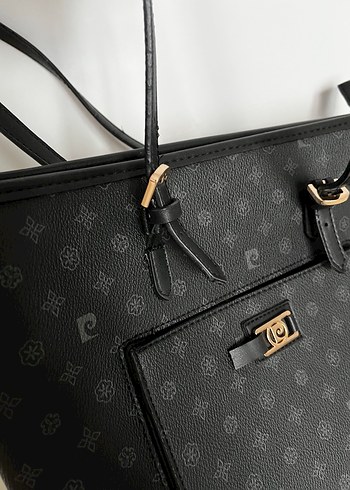 Siyah Deri Tokalı Kadın Çanta - Görsel 3