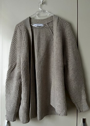 Bej Kadın Triko Bisiklet Yaka Hırka - Görsel 2