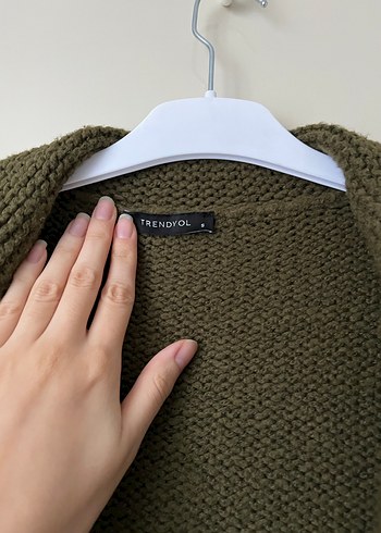 Haki Örgü Kadın Hırka - Görsel 2