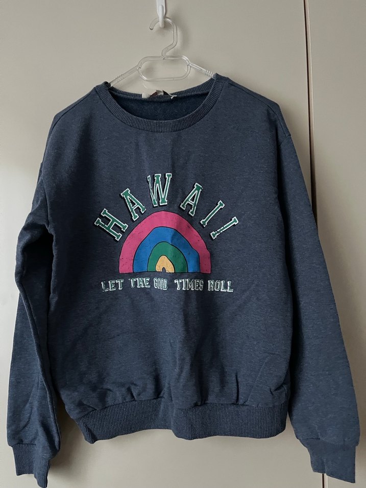 Mavi Hawaii Kadın Uzun Kollu Sweatshirt - Görsel 2