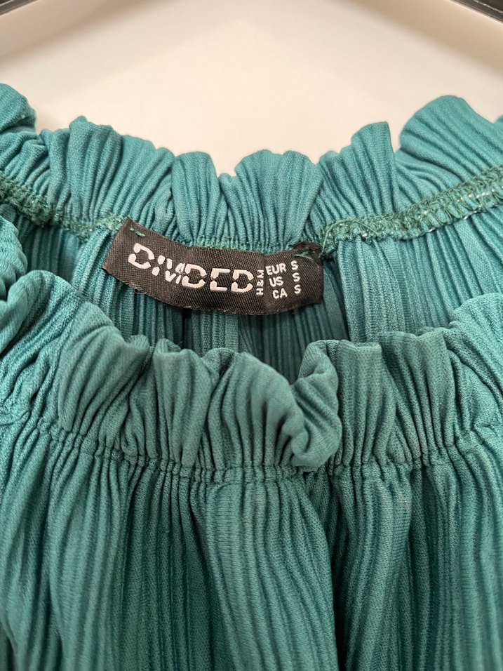 Kadın Yeşil Pileli Bohem Bluz - Görsel 2