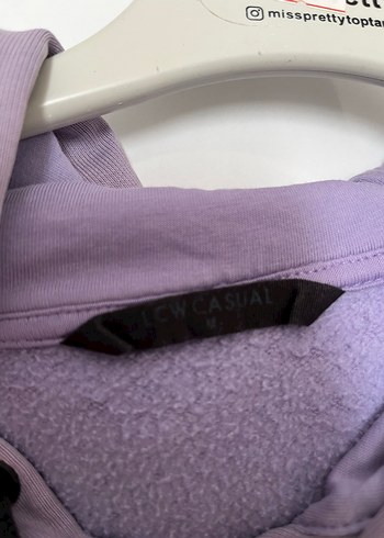 Mor Kapüşonlu Kadın Sweatshirt - Görsel 3