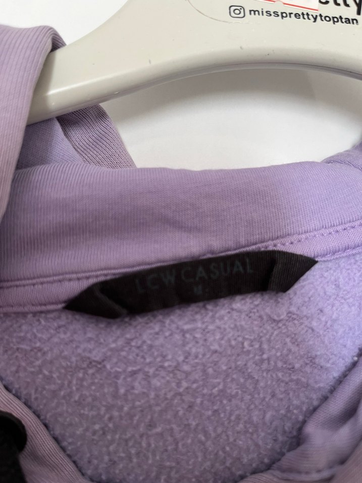 Mor Kapüşonlu Kadın Sweatshirt - Görsel 3