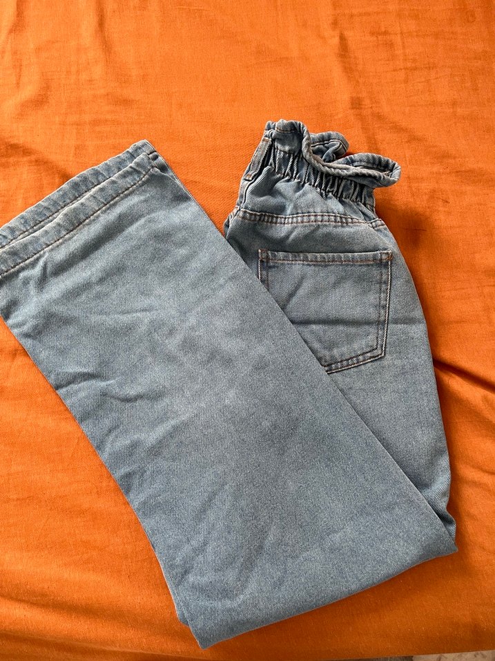 Kadın Mavi Bel Detaylı Salaş Jean - Görsel 2