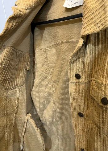 Düğmeli Bej Kadın Ceket - Görsel 5