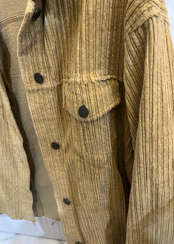 Düğmeli Bej Kadın Ceket - Görsel 4