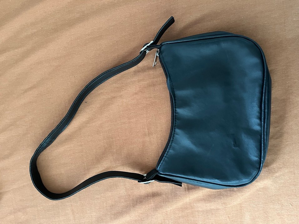 Fermuarlı Siyah Deri Kadın Çanta - Görsel 2