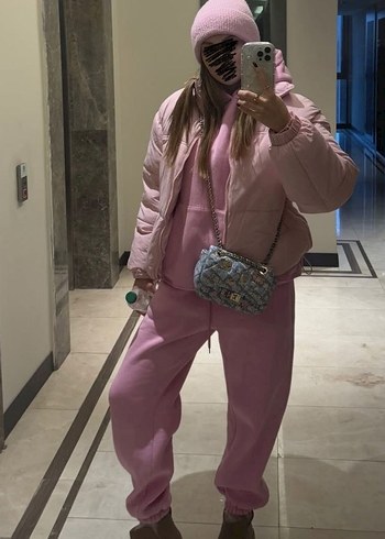 Pembe Örgü Kadın Bere - Görsel 3