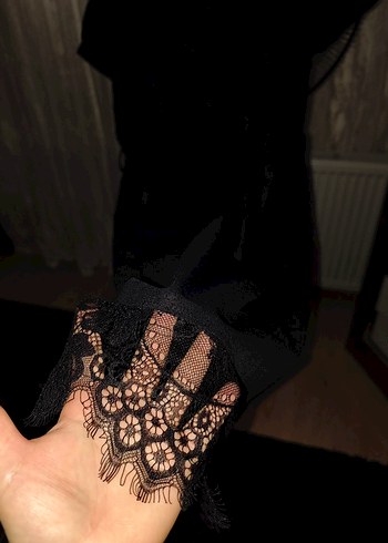 Kadın Siyah Uzun Kollu Gotik Elbise - Görsel 6