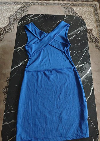 V Yaka LacivertElbisesi - Görsel 4