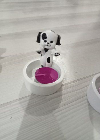 Beyaz Renkli Köpek Figürlü Mumluk - Görsel 4