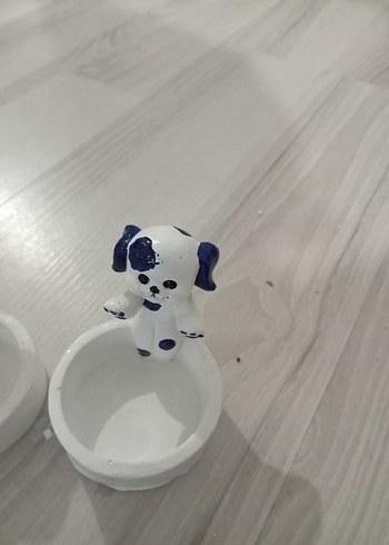 Beyaz Renkli Köpek Figürlü Mumluk - Görsel 7