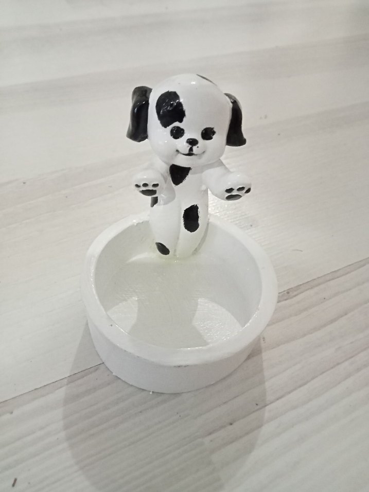 Beyaz Renkli Köpek Figürlü Mumluk - Görsel 5