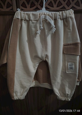 Unisex Çocuk Bej Sweatshirt Uzun Kollu - Görsel 3