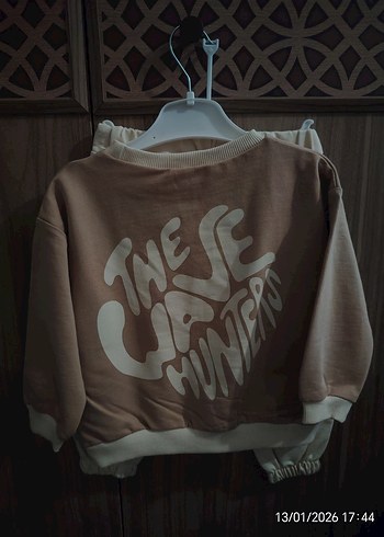 Unisex Çocuk Bej Sweatshirt Uzun Kollu - Görsel 4