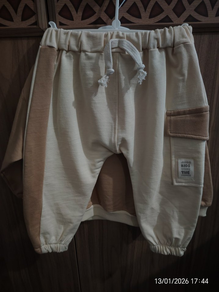 Unisex Çocuk Bej Sweatshirt Uzun Kollu - Görsel 3