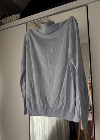 Buz mavisi Uzun Kollu Boğazlı Kadın Kazak - Görsel 2