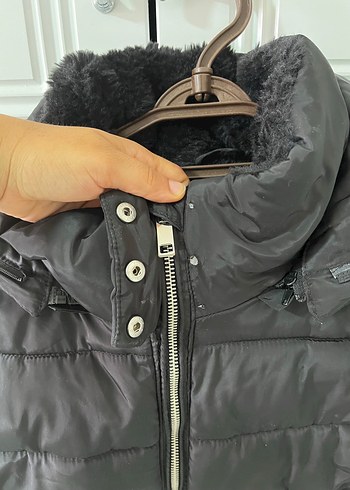 l Beden siyah Renk Siyah Kadın Kürklü Kışlık Mont