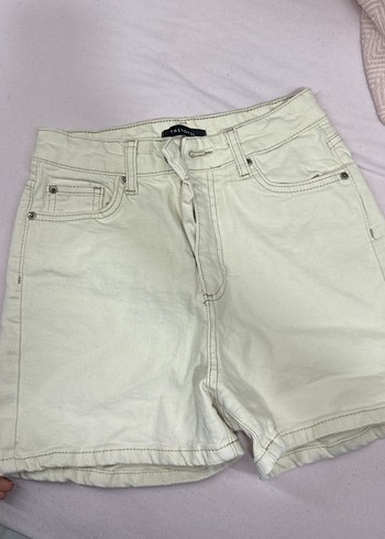 Bej Kadın Mini Denim Şort