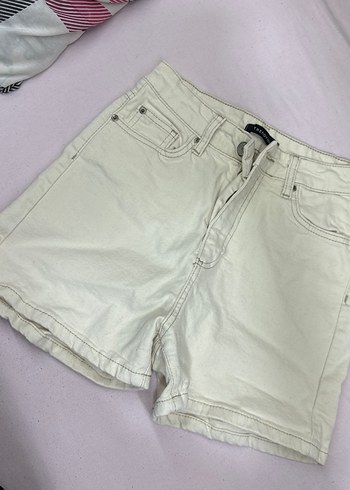 xs Beden Bej Kadın Mini Denim Şort