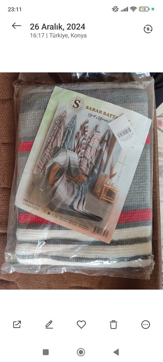 Gri Desenli Sarar Battaniye - Görsel 2