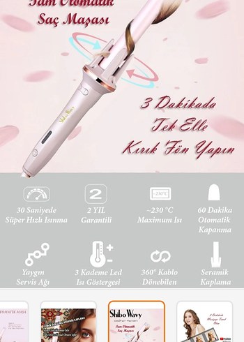 Shibowavy Otomatik Maşa 18cm Pastel Bej - Görsel 3