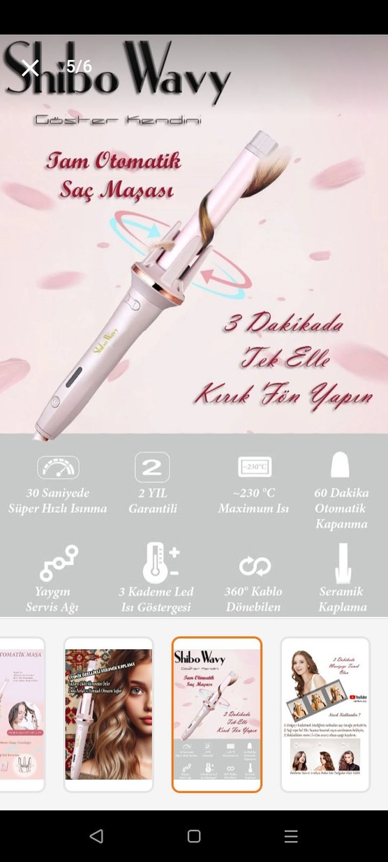 Shibowavy Otomatik Maşa 18cm Pastel Bej - Görsel 3