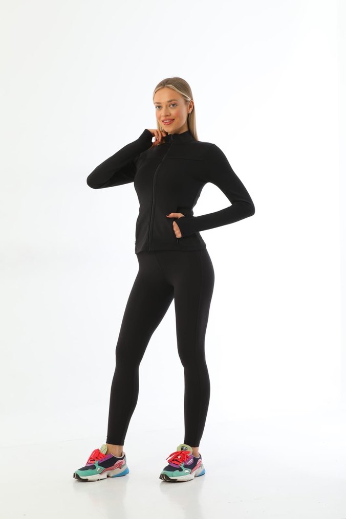 Siyah Spor Kadın Tayt - Görsel 4