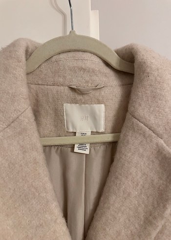 xs Beden beyaz Renk Bej Uzun H&M Kaban