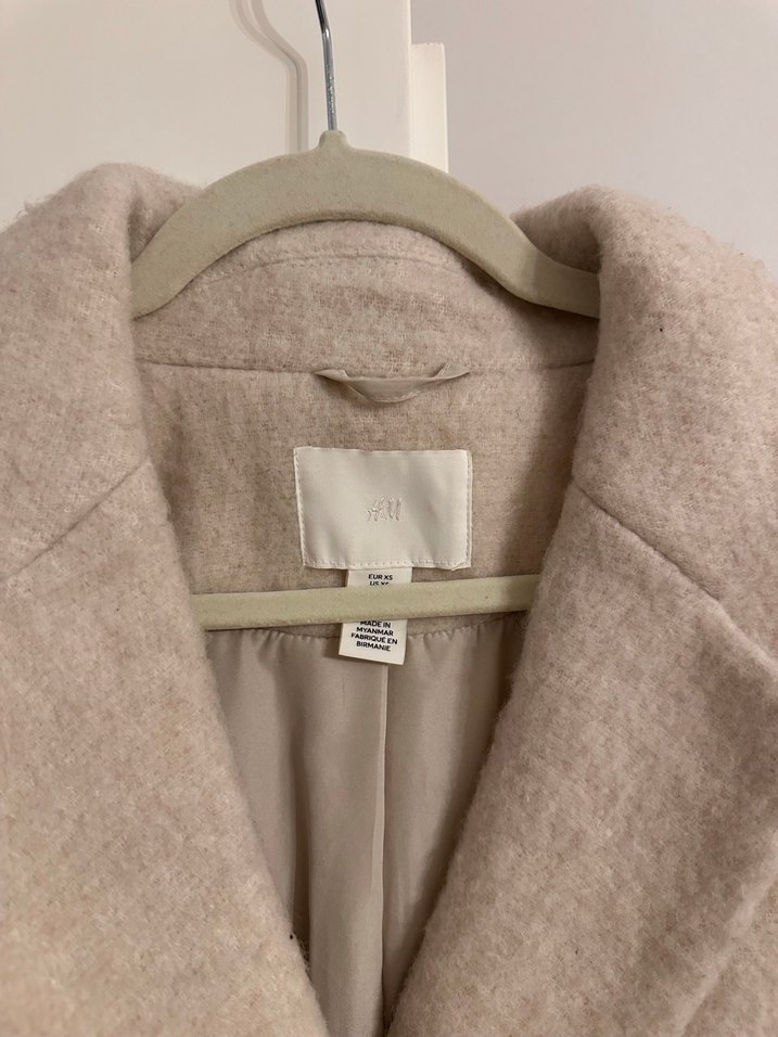 Bej Uzun H&M  Kaban - Görsel 3