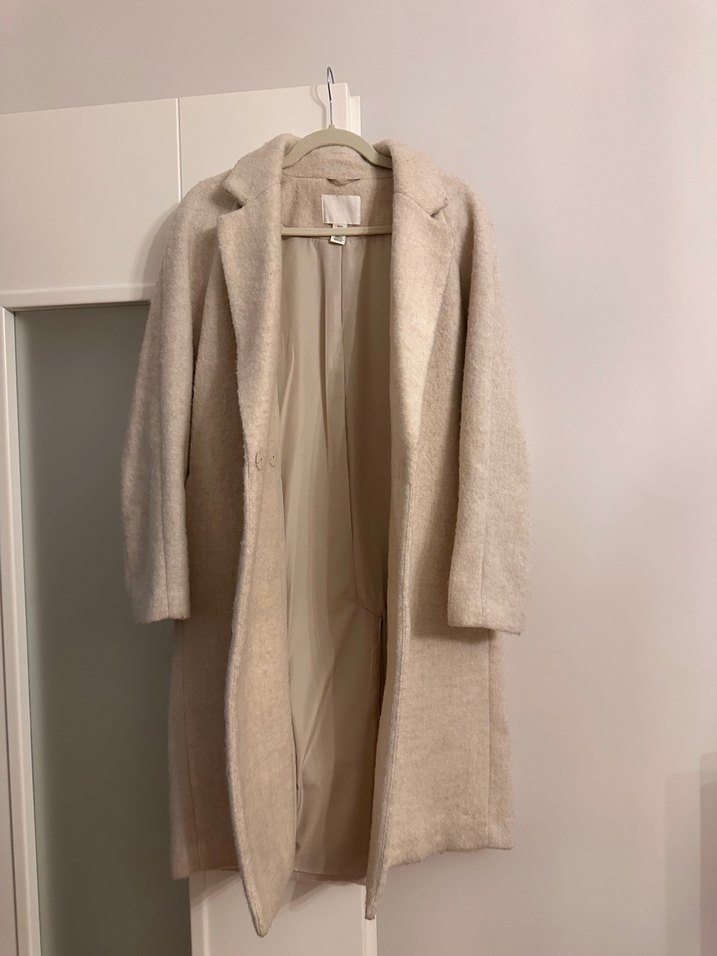 Bej Uzun H&M  Kaban - Görsel 5