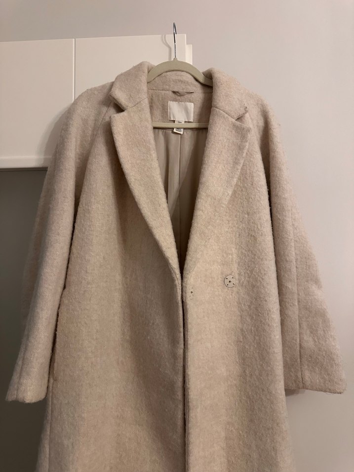 Bej Uzun H&M  Kaban - Görsel 4